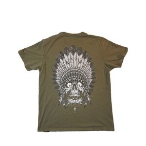 Sullen Art Collective Premium T-Shirt Mens LG Green Indigenous Tattoo Skull Y2K